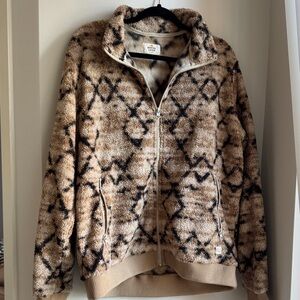 Marine Layer Tan and Black Teddy Jacket